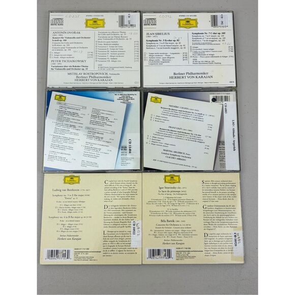 Vintage Lot Of 6 Classical Music Album CDs from DGG Deutsche Grammophon Karajan - Picture 2 of 4